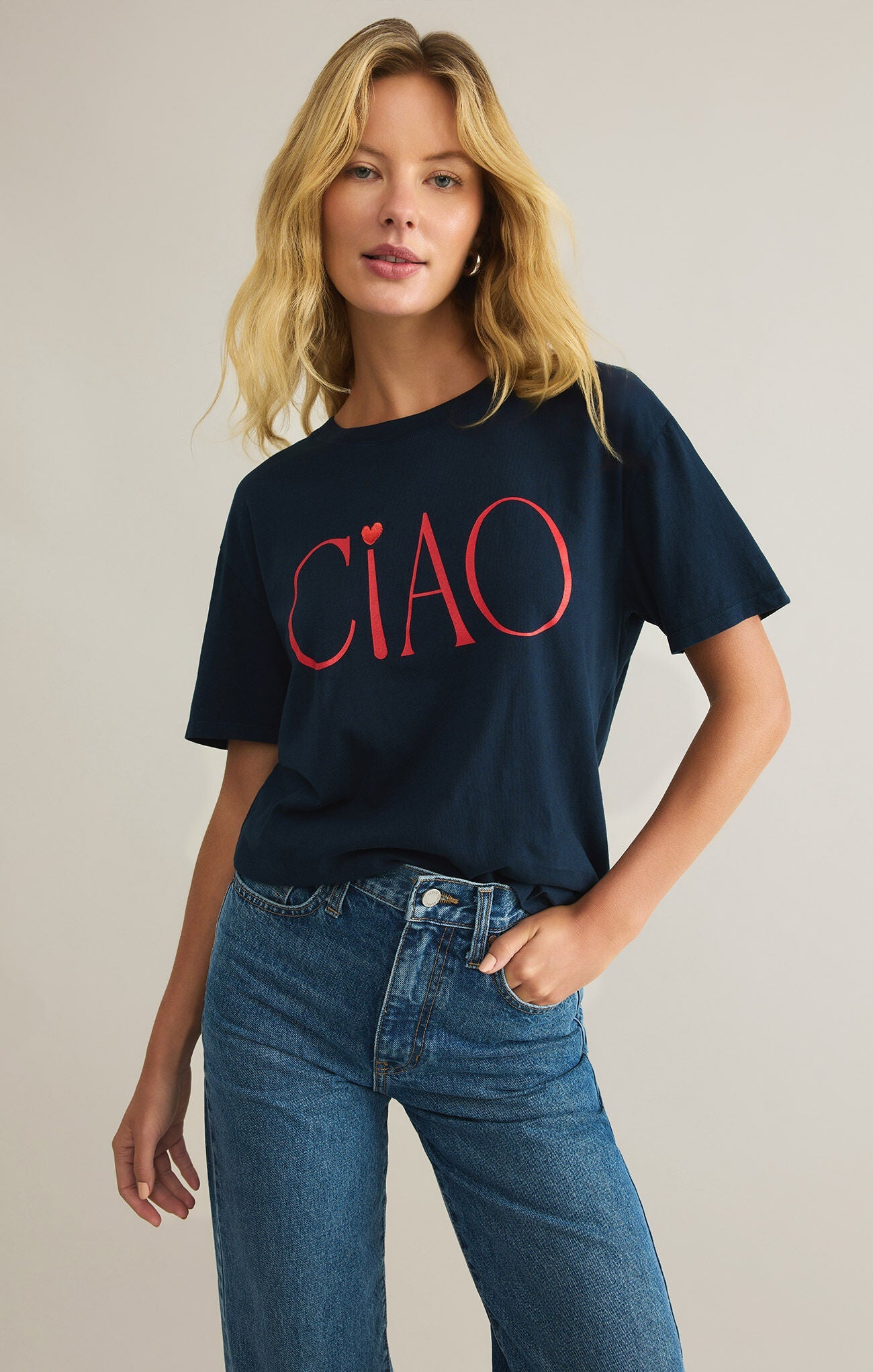 Z SUPPLY GRAPHIC CIAO BOYFRIEND TEE ECLIPSE