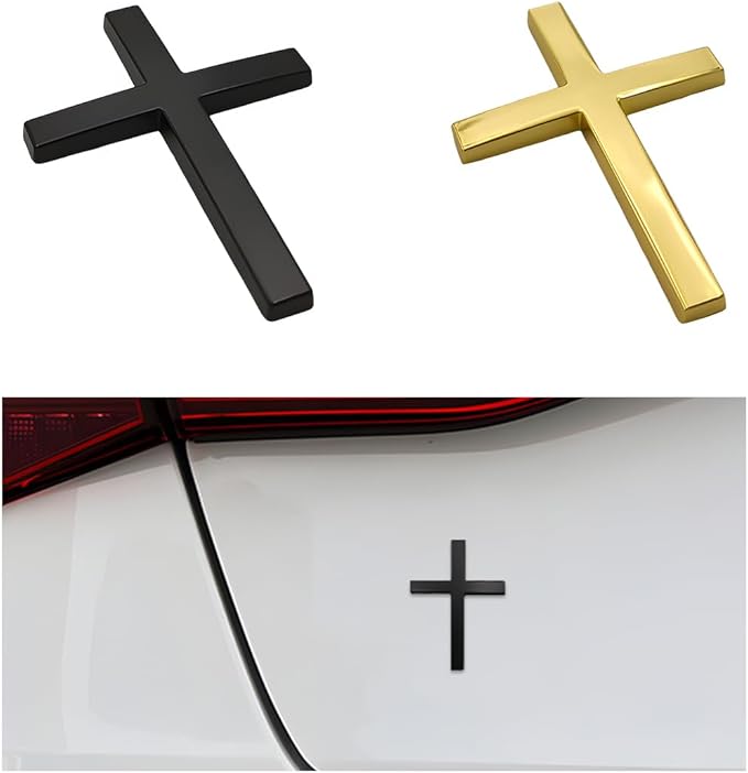 💝Buy 1 get 1 free💥✝️ Metal Jesus Christ Cross Badge Stickers