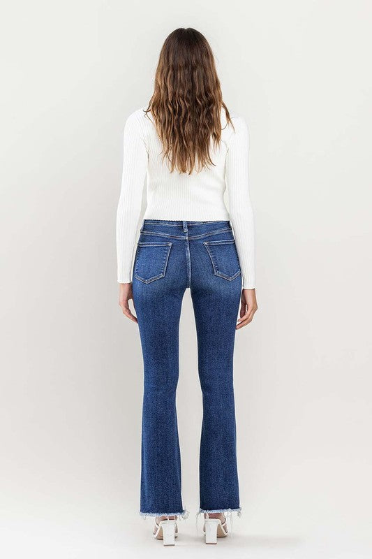 LOVERVET HIGH RISE RAW HEM BOOTCUT JEANS MADISON