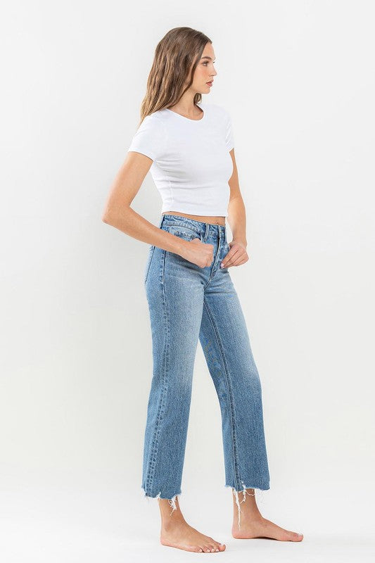 VERVET HIGH RISE CROP WIDE LEG JEAN VIOLET