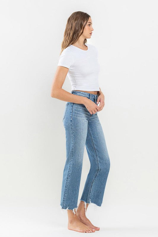 VERVET HIGH RISE CROP WIDE LEG JEAN VIOLET