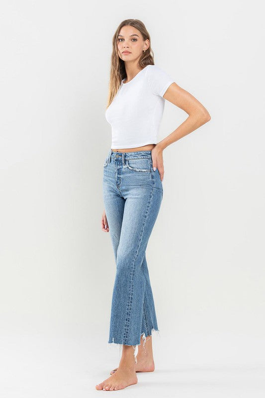 VERVET HIGH RISE CROP WIDE LEG JEAN VIOLET