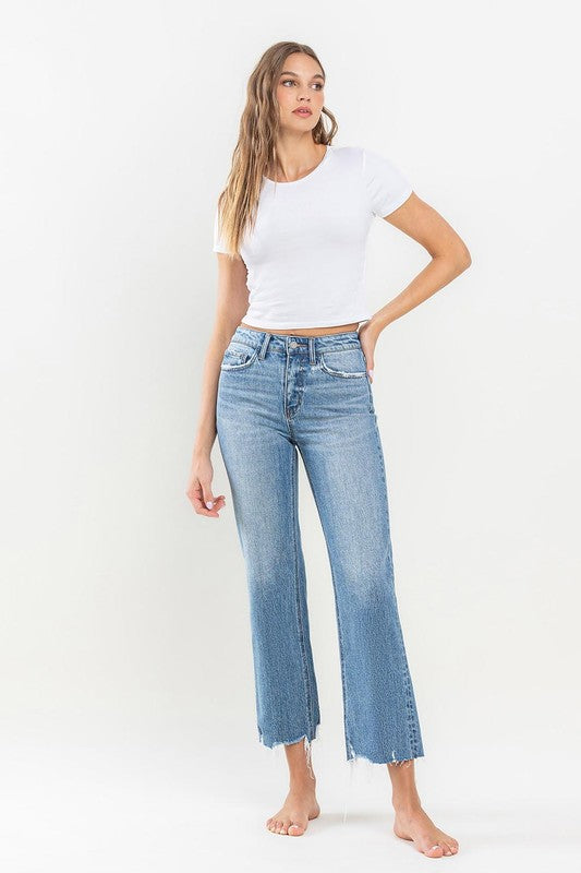 VERVET HIGH RISE CROP WIDE LEG JEAN VIOLET