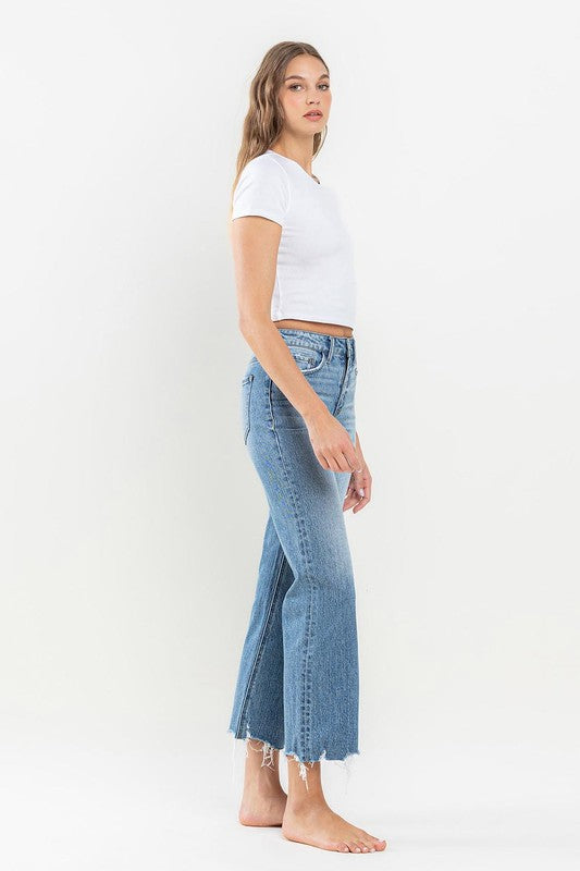 VERVET HIGH RISE CROP WIDE LEG JEAN VIOLET