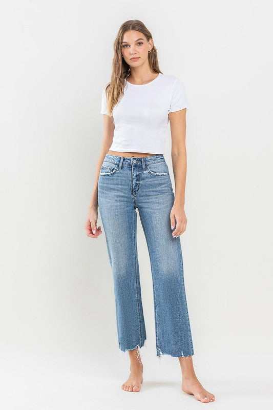 VERVET HIGH RISE CROP WIDE LEG JEAN VIOLET