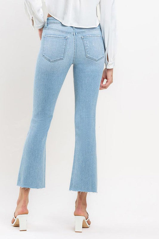 VERVET MID RISE ANKLE BOOTCUT RAW HEM UPLIFT KIMBERLY