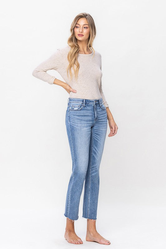 FLYING MONKEY MID RISE SLIM STRAIGHT JEANS ATHENA