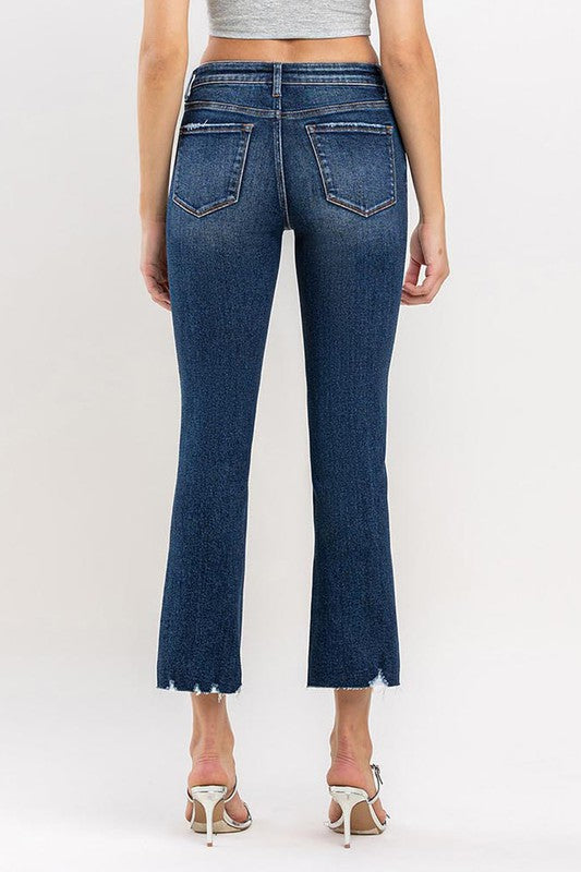 LOVERVET MID RISE CROP MINI BOOTCUT JEANS POLLY