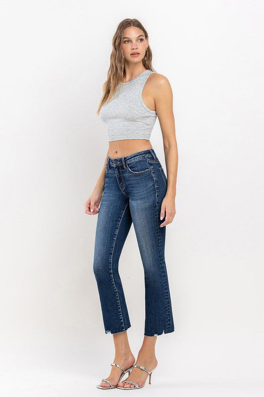 LOVERVET MID RISE CROP MINI BOOTCUT JEANS POLLY