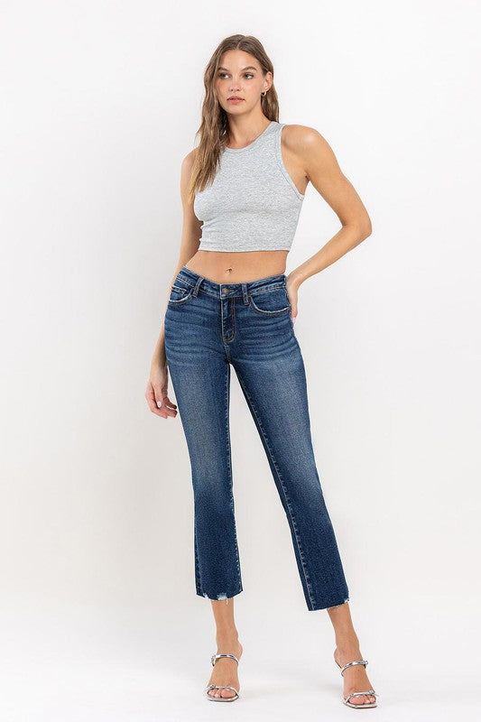 LOVERVET MID RISE CROP MINI BOOTCUT JEANS POLLY