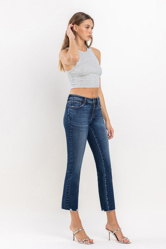 LOVERVET MID RISE CROP MINI BOOTCUT JEANS POLLY
