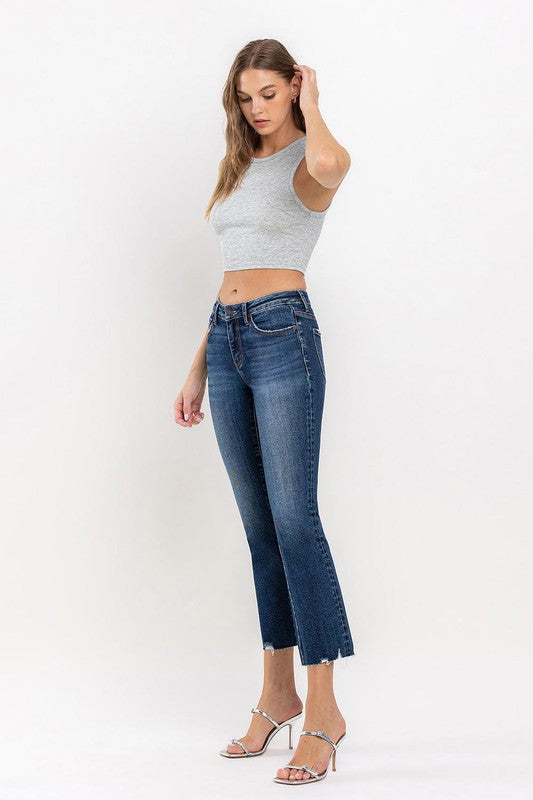 LOVERVET MID RISE CROP MINI BOOTCUT JEANS POLLY