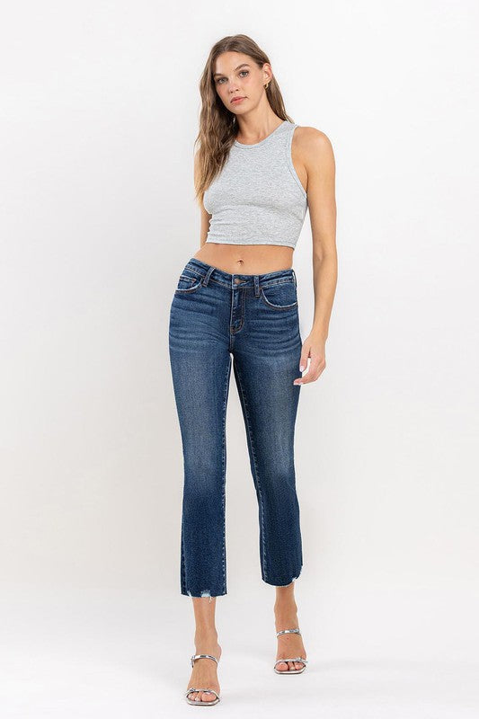 LOVERVET MID RISE CROP MINI BOOTCUT JEANS POLLY