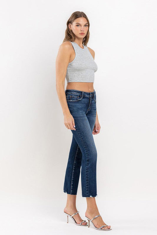 LOVERVET MID RISE CROP MINI BOOTCUT JEANS POLLY
