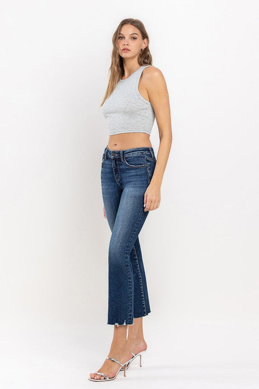 LOVERVET MID RISE CROP MINI BOOTCUT JEANS POLLY
