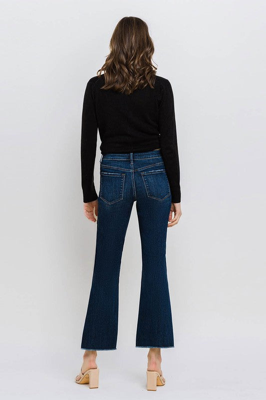 LOVERVET MID RISE RAW HEM KICK FLARE JEANS PEYTON