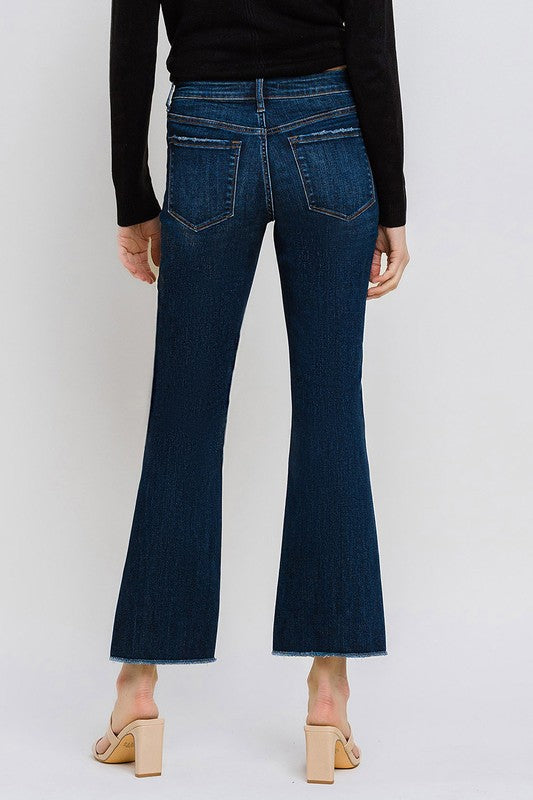 LOVERVET MID RISE RAW HEM KICK FLARE JEANS PEYTON