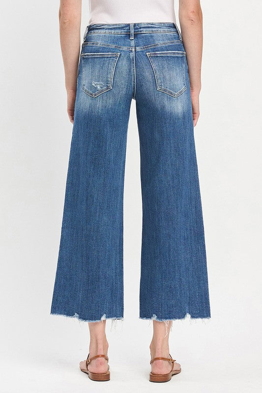 LOVERVET MID RISE RAW HEM WIDE JEANS MARLEY