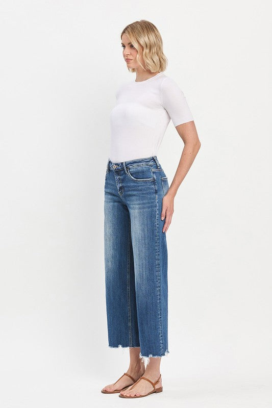 LOVERVET MID RISE RAW HEM WIDE JEANS MARLEY