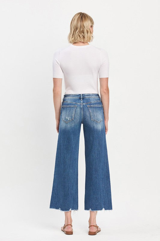 LOVERVET MID RISE RAW HEM WIDE JEANS MARLEY