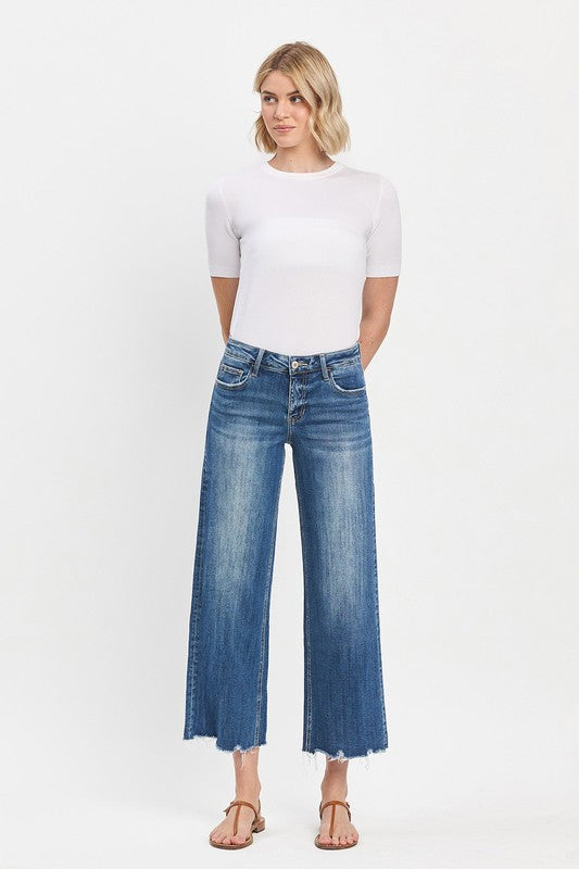 LOVERVET MID RISE RAW HEM WIDE JEANS MARLEY