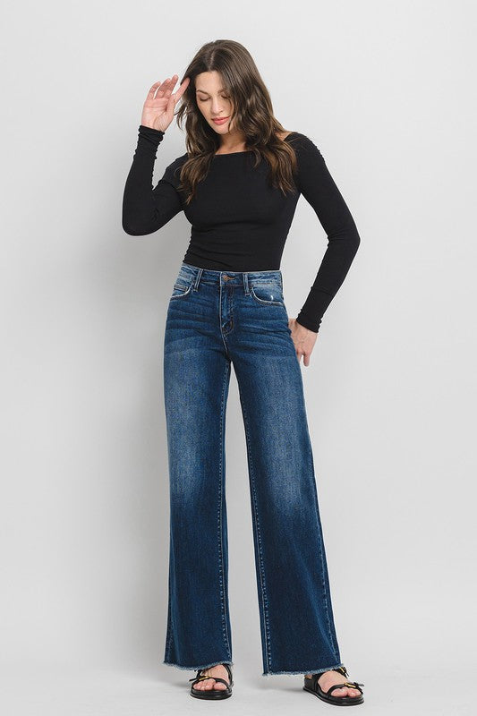 FLYING MONKEY HIGH RISE WIDE LEG JEANS  OLIVIA