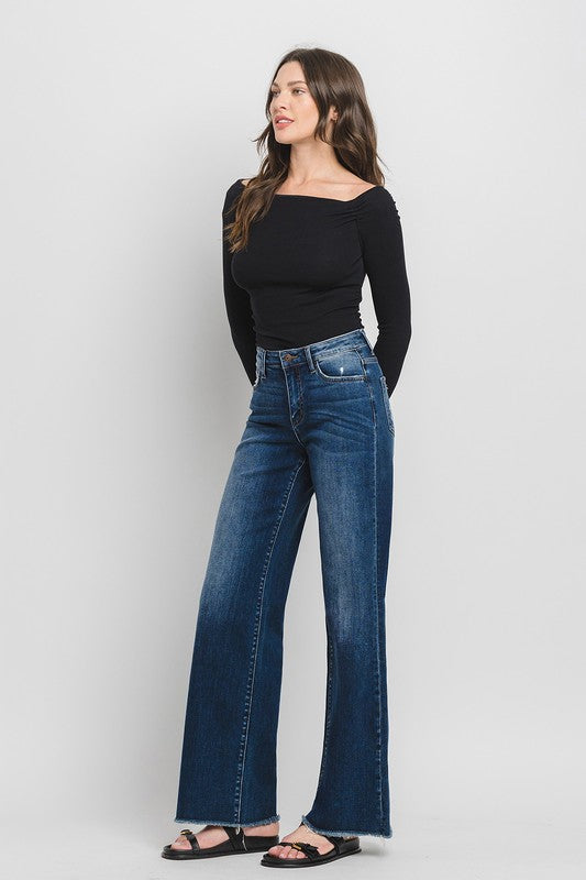 FLYING MONKEY HIGH RISE WIDE LEG JEANS  OLIVIA