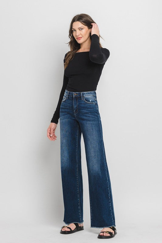 FLYING MONKEY HIGH RISE WIDE LEG JEANS  OLIVIA