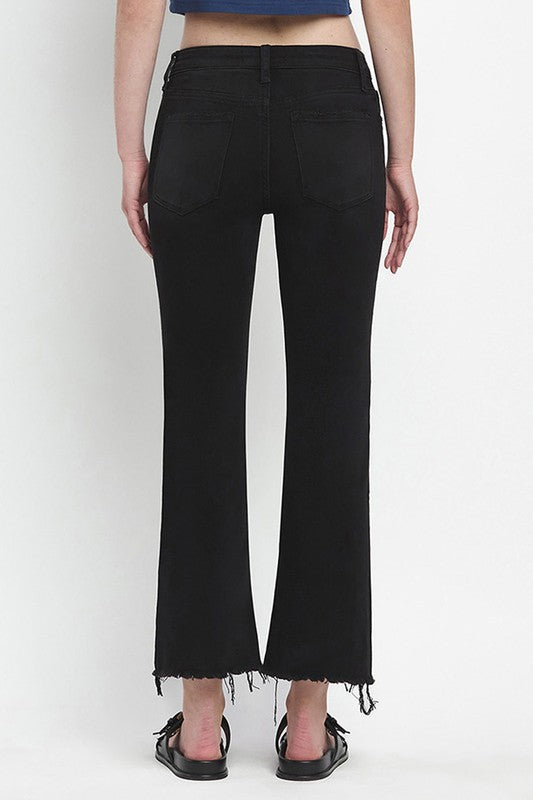 LOVERVET MID RISE RAW HEM CROP FLARE GRACE