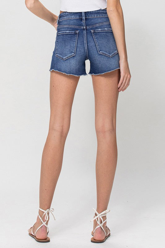 VERVET MID RISE STRETCH DENIM SHORTS REBECCA