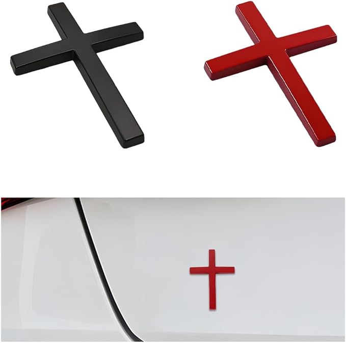 💝Buy 1 get 1 free💥✝️ Metal Jesus Christ Cross Badge Stickers
