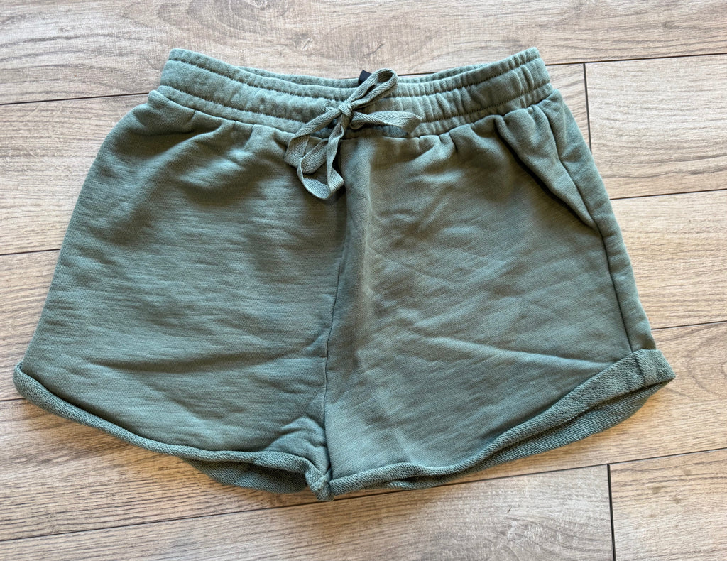 BOBI DARK SAGE ROLL CUFF SHORTS