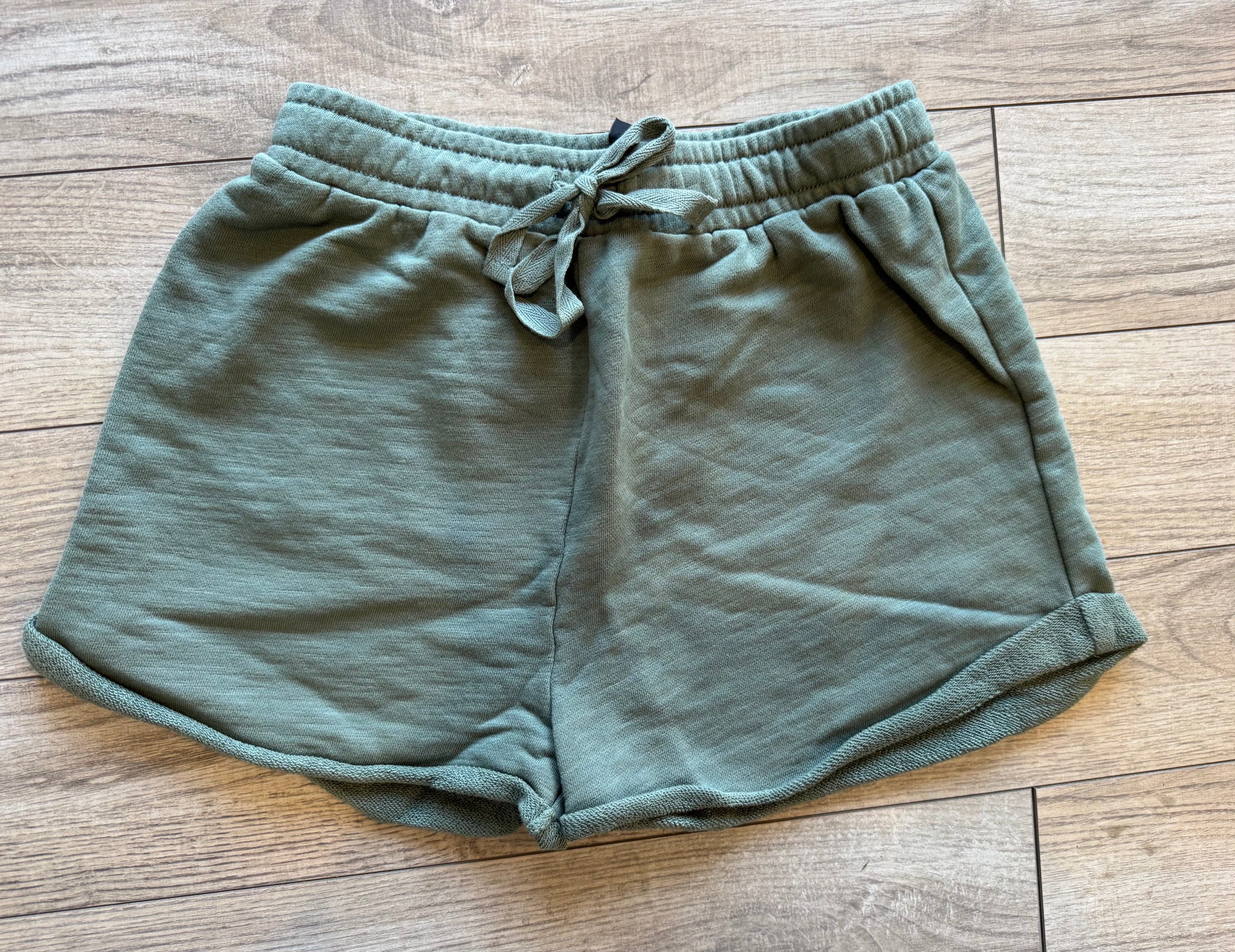 BOBI DARK SAGE ROLL CUFF SHORTS