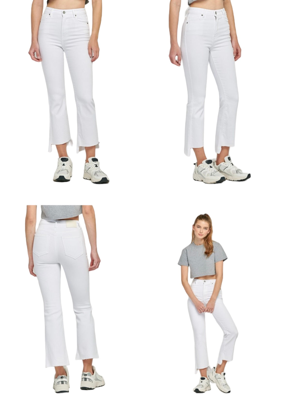 HIDDEN HAPPI WHITE CLEAN STEP HEM CROP FLARE SUMMER