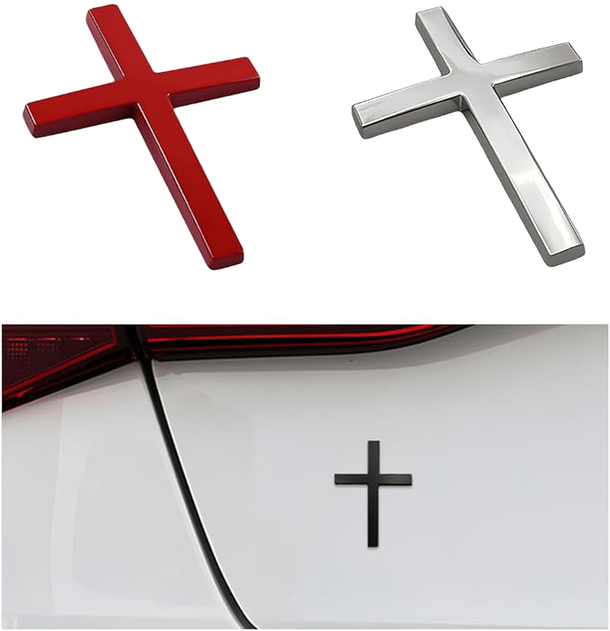 💝Buy 1 get 1 free💥✝️ Metal Jesus Christ Cross Badge Stickers