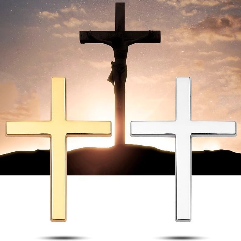 💝Buy 1 get 1 free💥✝️ Metal Jesus Christ Cross Badge Stickers