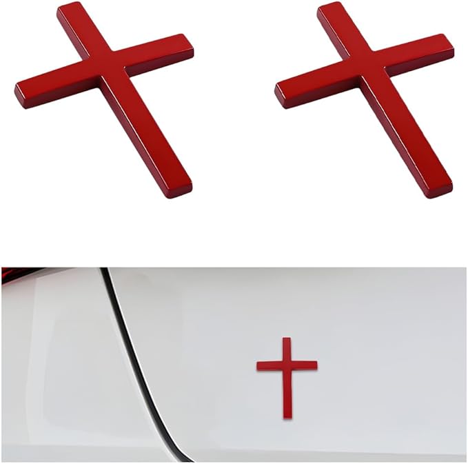 💝Buy 1 get 1 free💥✝️ Metal Jesus Christ Cross Badge Stickers