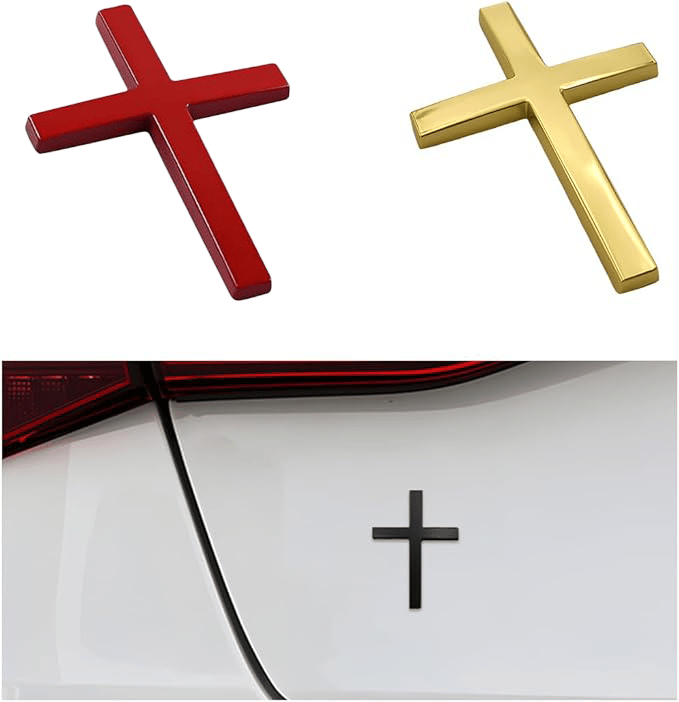 💝Buy 1 get 1 free💥✝️ Metal Jesus Christ Cross Badge Stickers