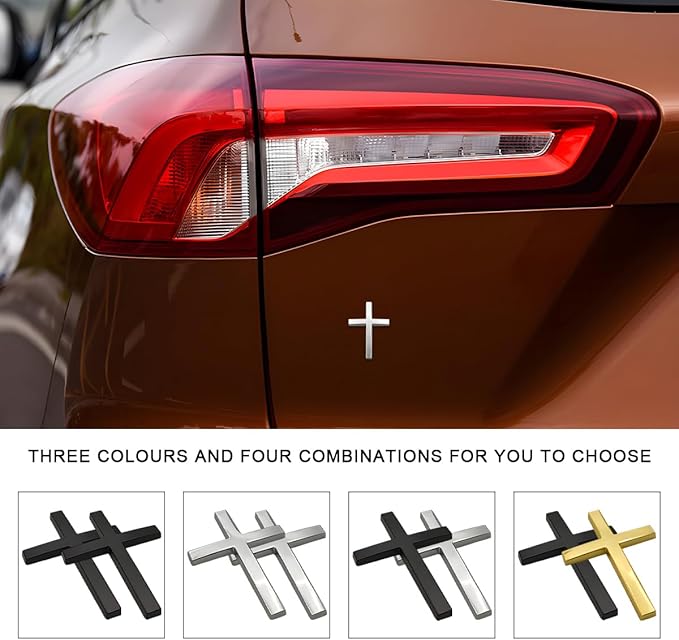 💝Buy 1 get 1 free💥✝️ Metal Jesus Christ Cross Badge Stickers