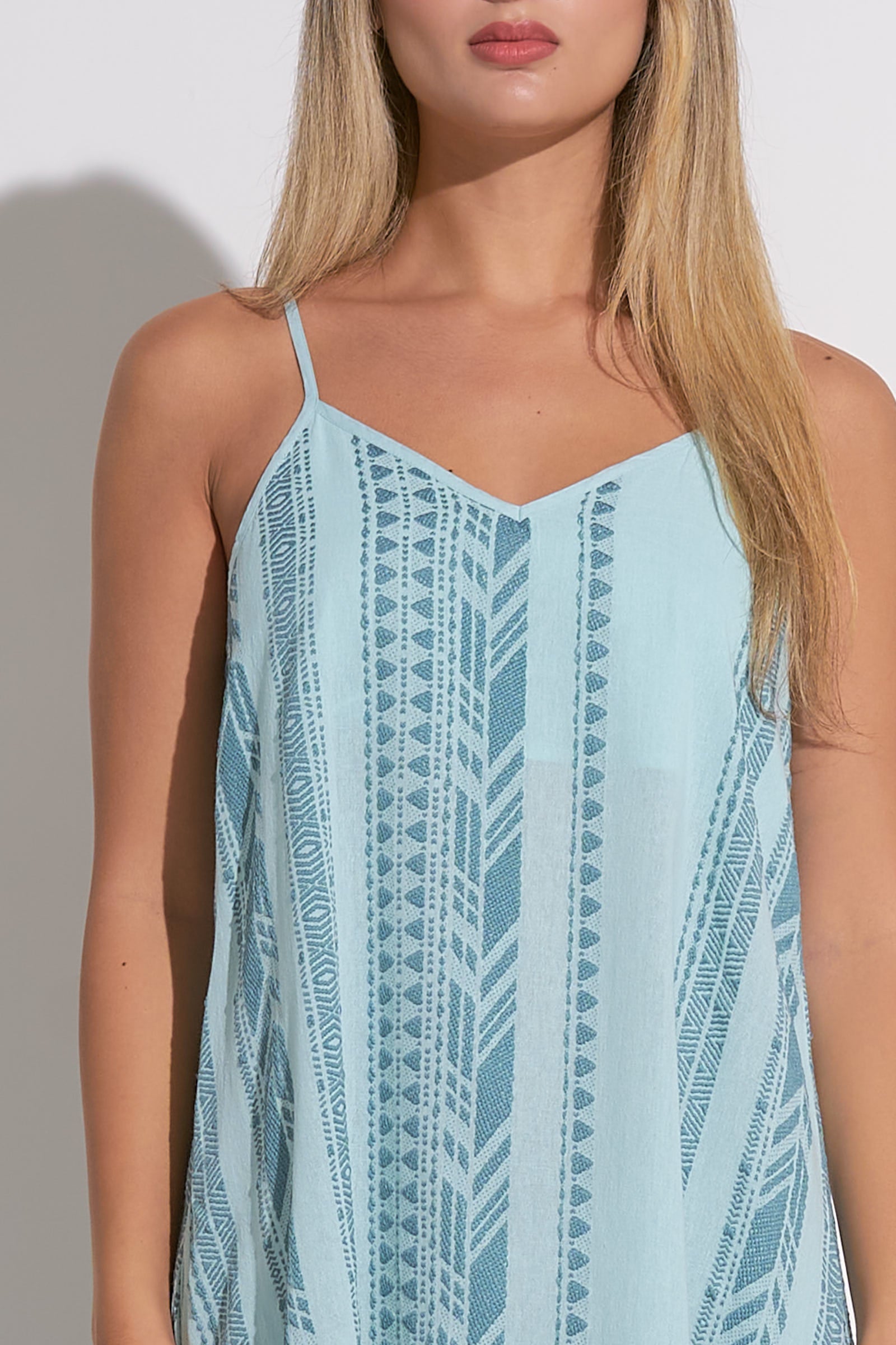 ELAN ARIA BLUE SPAGHETTI STRAP MAXI DRESS